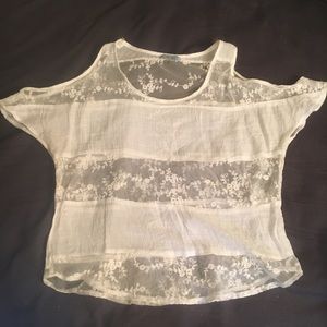 Boho lace off the shoulder blouse